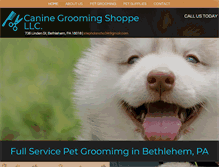Tablet Screenshot of caninegroomingshoppe.com